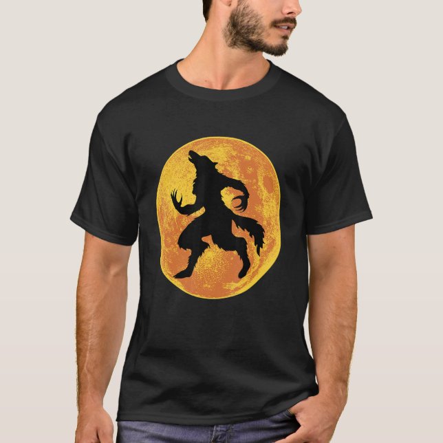 Werewolf Halloween Full Moon Scary Wolf Horror Laz T-Shirt (Vorderseite)