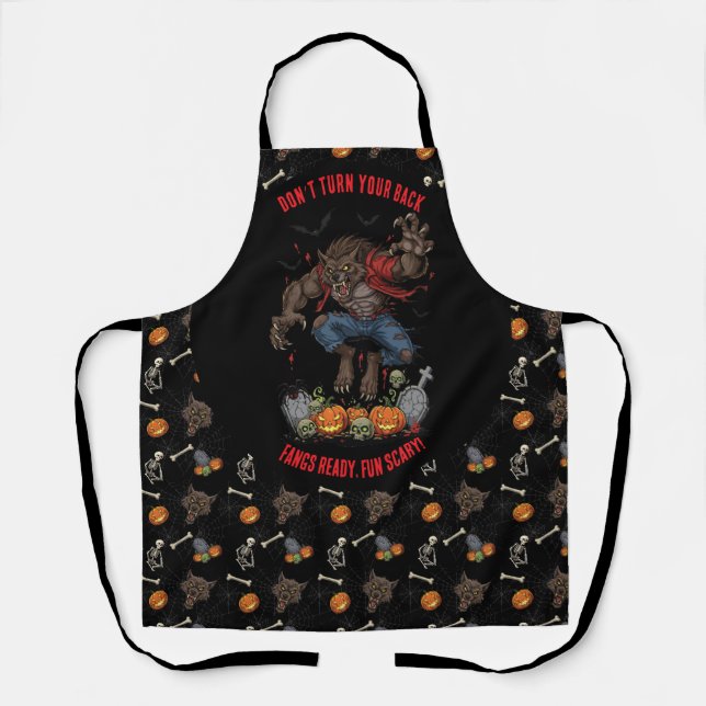 🧑 ‍ 🍳 Werewolf Halloween Schürze 🐺 🎃 (Vorderseite)