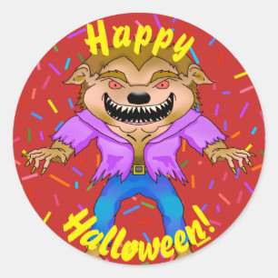Werewolf Halloween Stickers