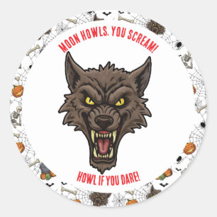 🐺 Werewolf Halloween Stickers & Labels 🎃 💀