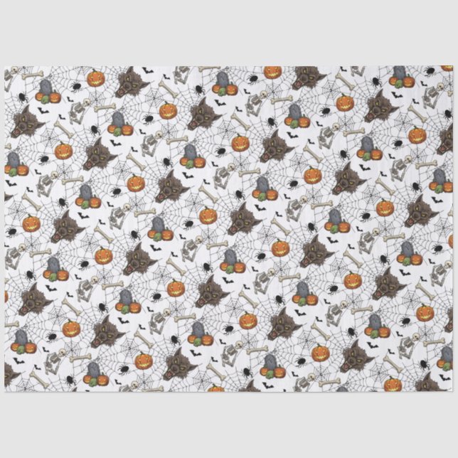 🐺 Werewolf Halloween Tissue Paper 🎃 💀 Seidenpapier (Vorderseite)