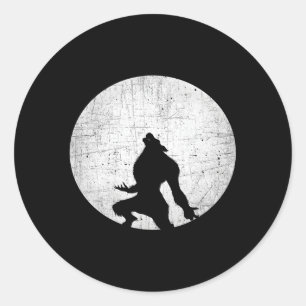 Werewolf Halloween Werewolf Full Moon Runder Aufkleber