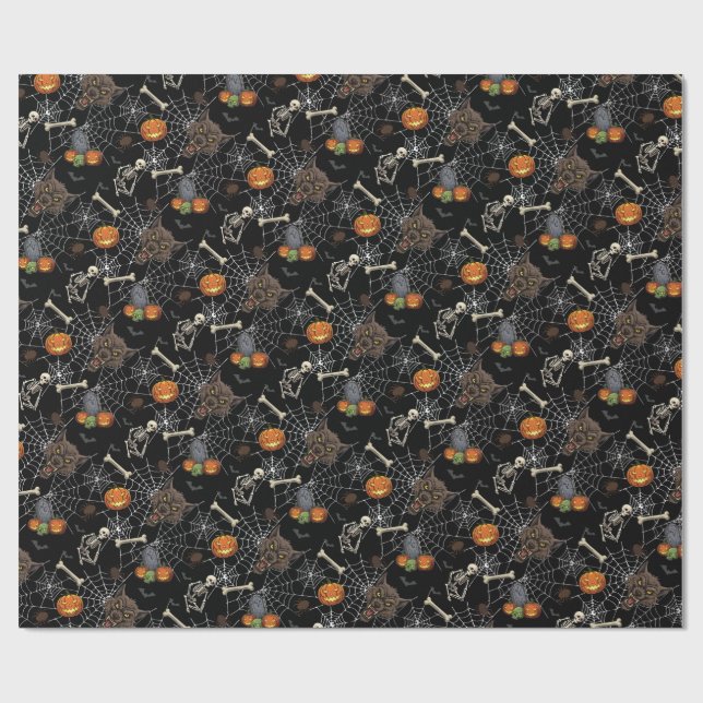 🐺 Werewolf Halloween Wrapping Paper 🎃 💀 Geschenkpapier (Flach)