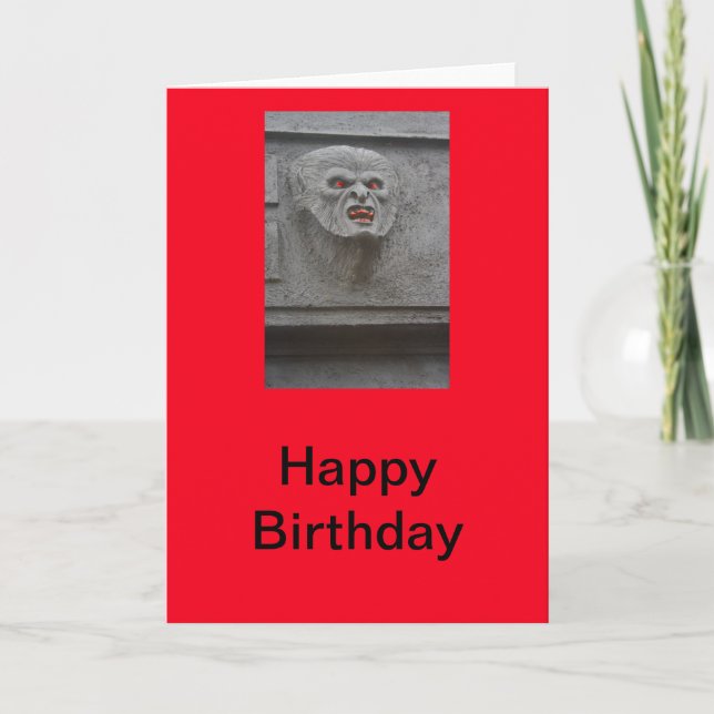 Werewolf Happy Birthday Card Karte (Vorderseite)