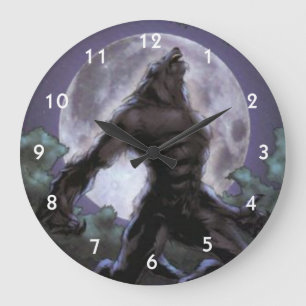 Werewolf Howling At The Moon Große Wanduhr
