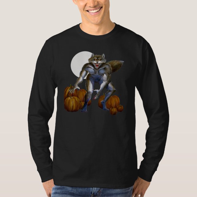 Werewolf im Kürbis-Flecken T-Shirt (Vorderseite)