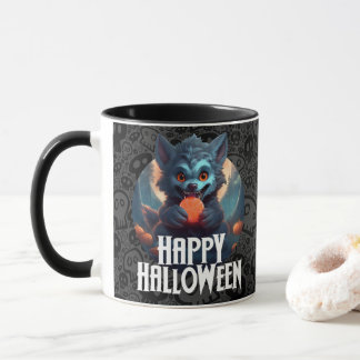 Werewolf isst Candy Happy Halloween Tasse