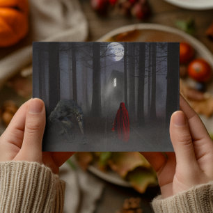 Werewolf Little Red Riding Hood Spooky Postkarte