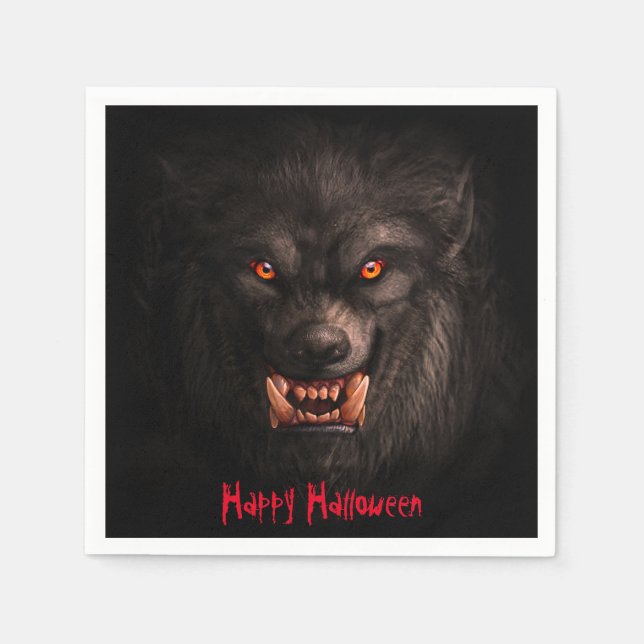 Werewolf (Lycanthropy) Halloween Paper Napkin Serviette (Vorderseite)