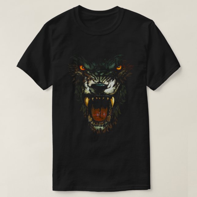 Werewolf mit Lycan Gothic Horror Occult Beängstige T-Shirt (Design vorne)