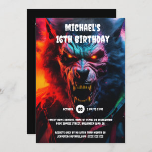 Werewolf-Monster-Erwachsene halloween beängstigend Einladung