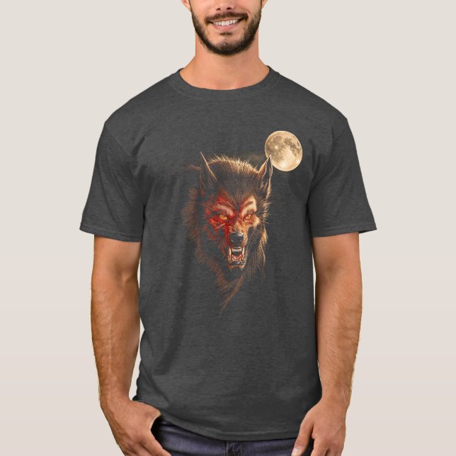Werewolf Moon Horror Howl Wolf Halloween Creature  T-Shirt (Vorderseite)
