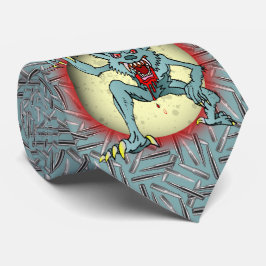 Werewolf Silver Bullets Blue Full Moon Halloween Krawatte