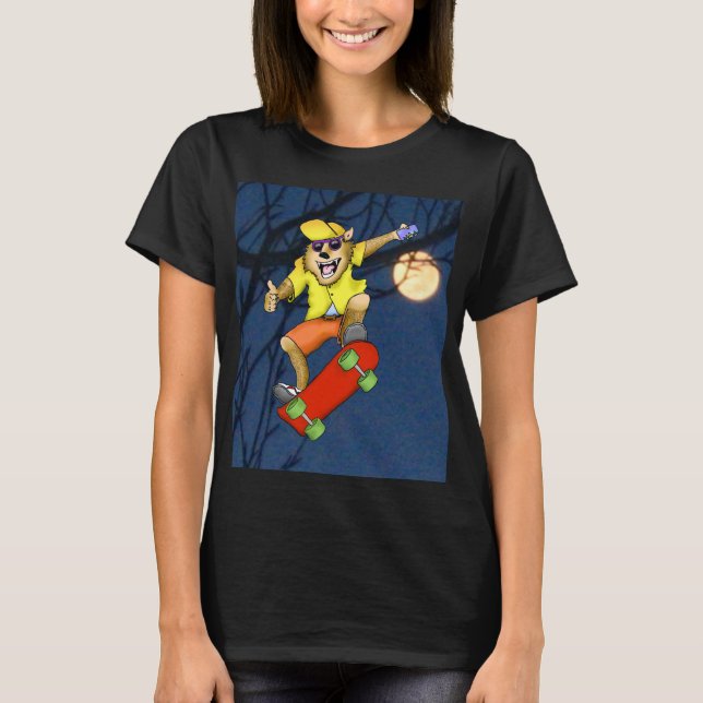 Werewolf Skateboarder Womens T - Shirt (Vorderseite)