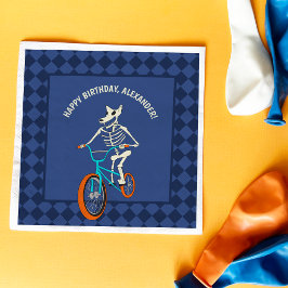 Werewolf Skeleton on a BMX Bike Personalized Serviette