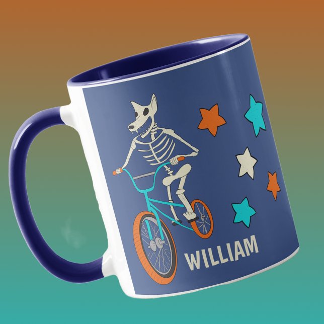 Werewolf Skeleton on a BMX Bike Personalized Tasse (Von Creator hochgeladen)