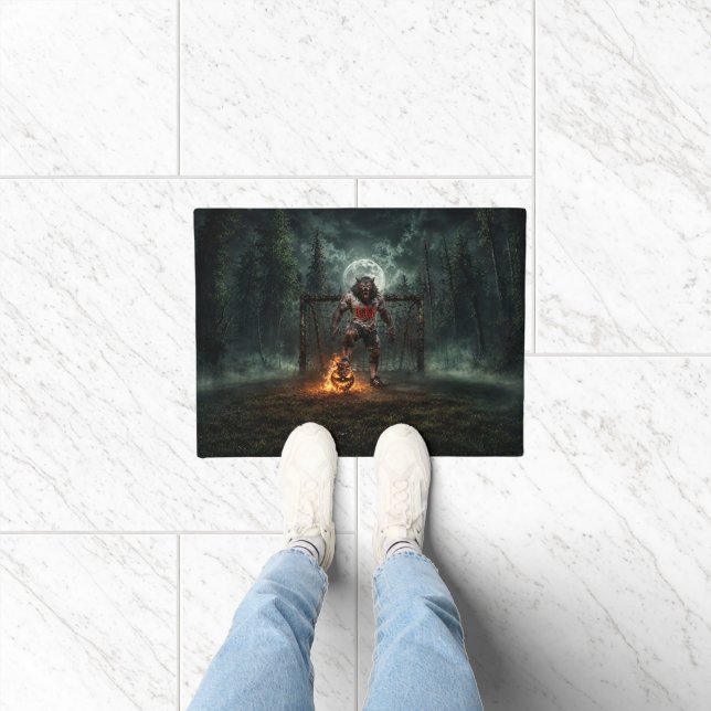 Werewolf Soccer Player Halloween Horror Art Fußmatte (Indoor)