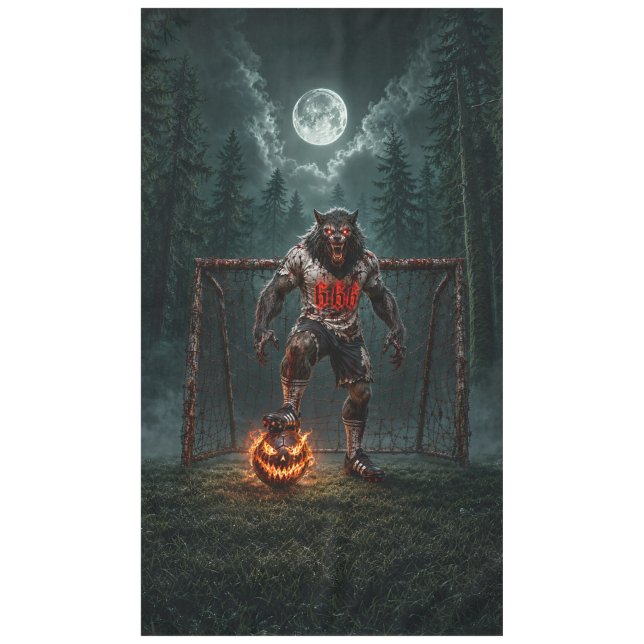 Werewolf Soccer Player Halloween Horror Art Tischdecke (Vorderseite)