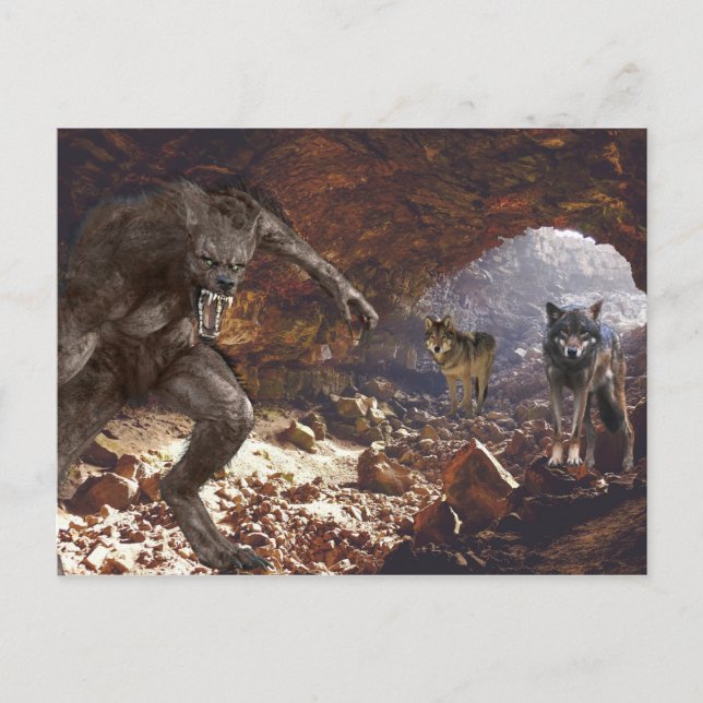 Werewolf Wolf Pack Cave Postkarte (Vorderseite)
