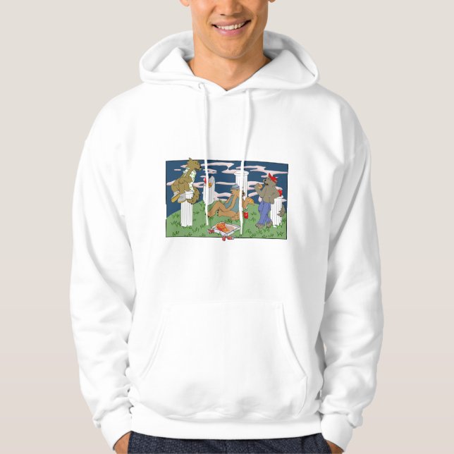 Werewolves Having Pizza Men's Hoodie (Vorderseite)