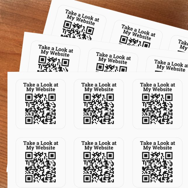 Werfen Sie einen Blick auf meine Website Online QR Quadratischer Aufkleber (Von Creator hochgeladen)