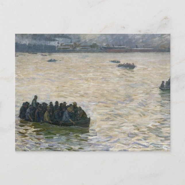 Werftarbeiter, die Zuhause auf der Elbe zurückgebe Postkarte (Vorderseite)