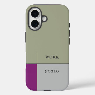 Werk 90210, beige grau, abstrakte moderne Kunst iPhone 16 Hülle