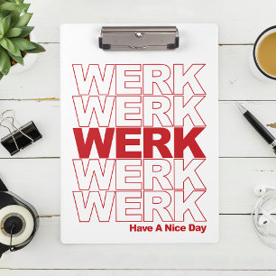 WERK Red Typografie Klemmbrett