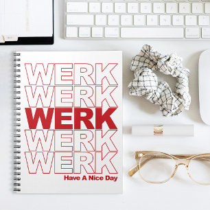 WERK Red Typografie Notizblock