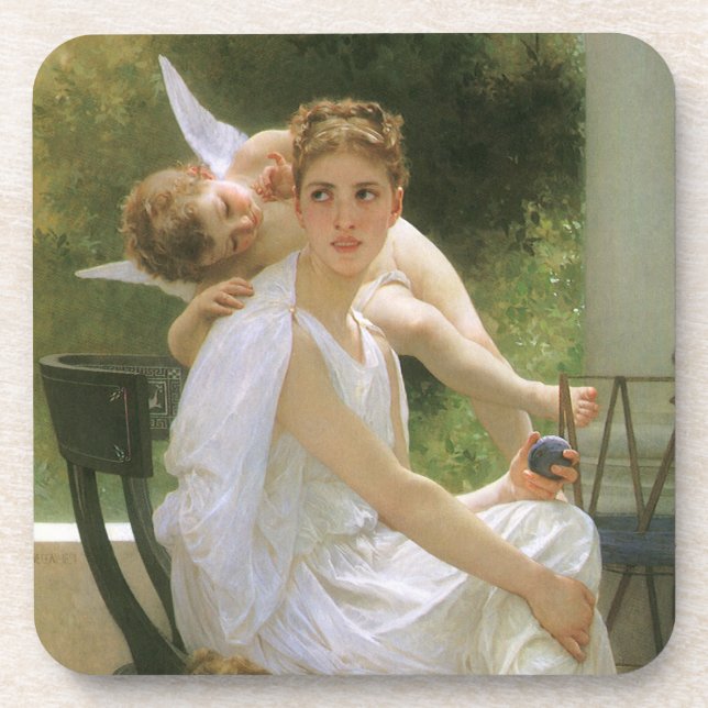 Werk unterbrochen von Bouguereau, Angel Portrait Untersetzer (Vorderseite)