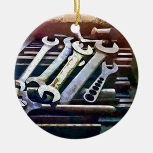 Werkbank in der Maschinenwerkstatt Keramik Ornament