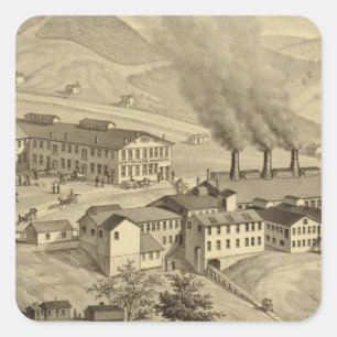 Werke der Zentral-Glasgesellschaft in West Virgini Quadratischer Aufkleber