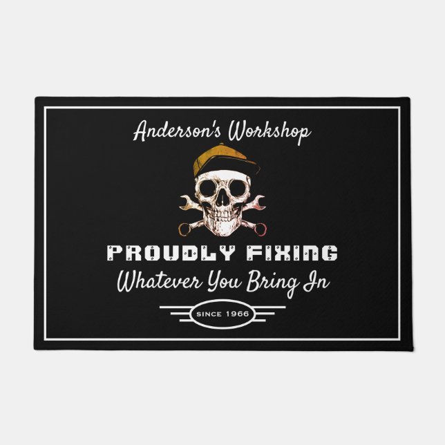 Werkstatt für jeden Namen, der stolz auf die Beheb Fußmatte (Vorderseite)