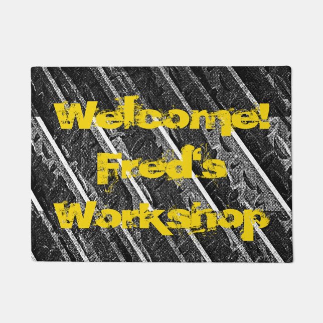 Werkstatt-Garagen-Mann-Höhlen-industrielle Fußmatte (Vorderseite)