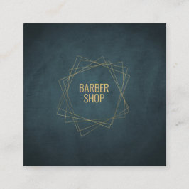 Werkstatt minimale Marine Gold Typografie geometri Quadratische Visitenkarte