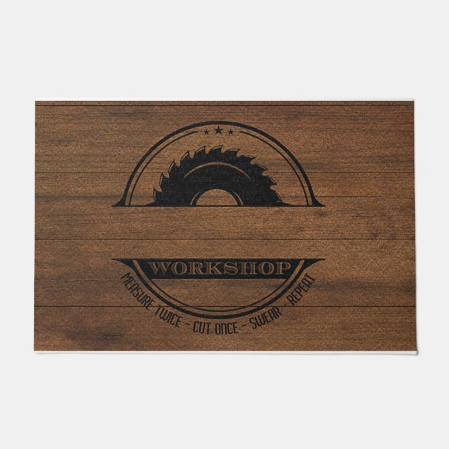 Werkstatttür, Zollabfertigung Fußmatte (Vorderseite)