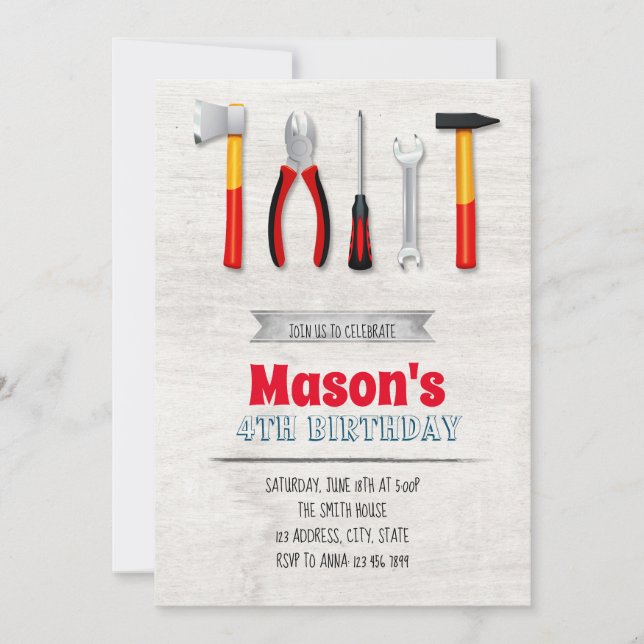 Werkzeug-Geburtstagseinladung Einladung (Vorderseite)