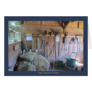 Werkzeug-Gestell an den sicherer Hafen-Bauernhöfen