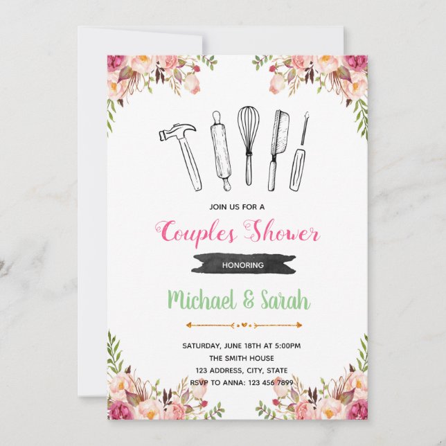 Werkzeug- und Gerätduschen-Party Einladung (Vorderseite)