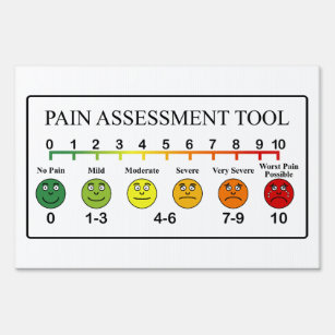 Werkzeugdiagramm zur Beurteilung der Schmerzen Schild