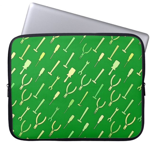 Werkzeuge, auf Waldgrün Laptopschutzhülle (Vorderseite)