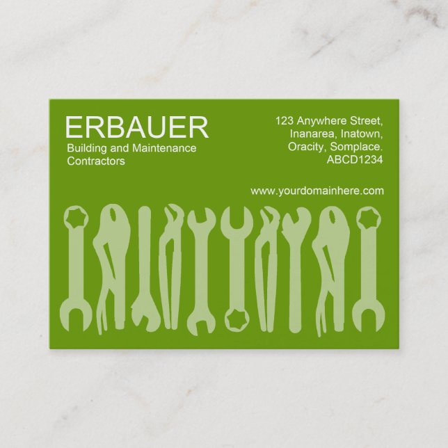 Werkzeuge des Handels (Chubby) - Shades of Green Visitenkarte (Vorderseite)