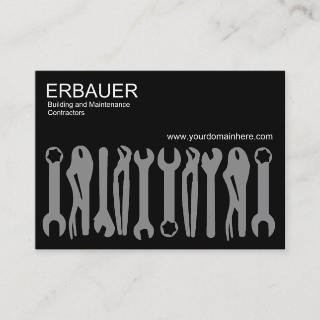 Werkzeuge des Handels (Chubby v2) - Schwarz Visitenkarte (Vorderseite)