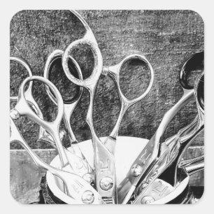 Werkzeuge des Handels - Haarsticker Quadratischer Aufkleber