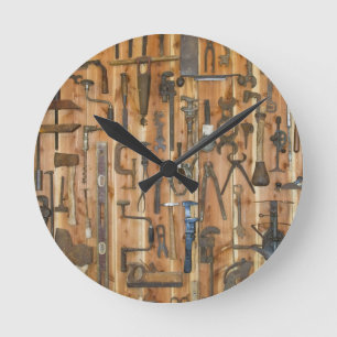 Werkzeuge des Handels Runde Wanduhr