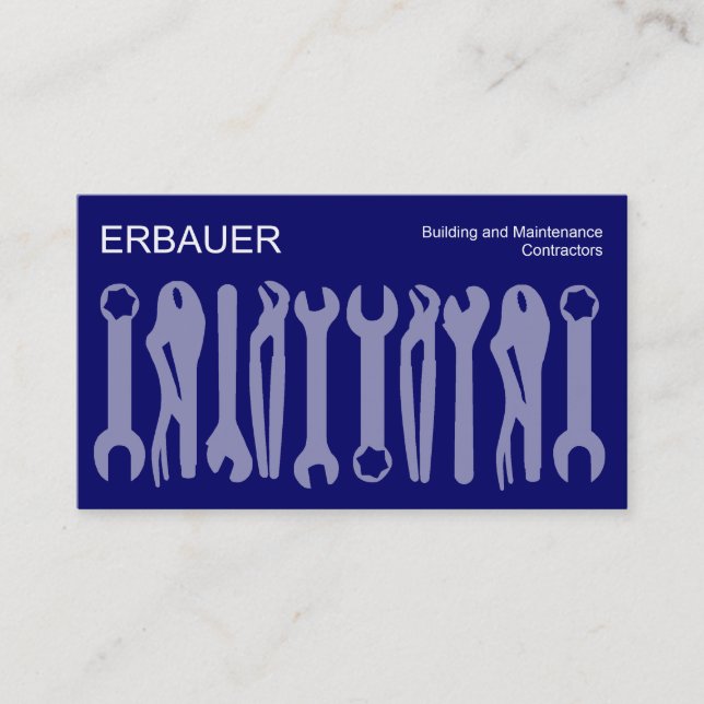 Werkzeuge des Handels - Shades of Blue Visitenkarte (Vorderseite)