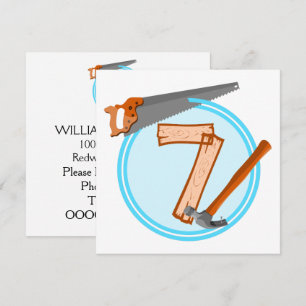 Werkzeuge für 7 Jahre alt Einladung