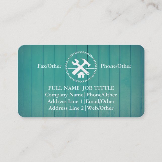 Werkzeuge für beruflich-Builder-Tischlerwerkzeuge Visitenkarte (Vorderseite)