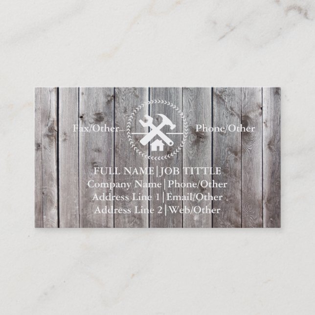 Werkzeuge für beruflich-Builder-Tischlerwerkzeuge Visitenkarte (Vorderseite)