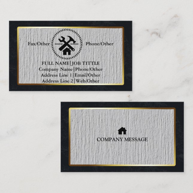 Werkzeuge für beruflich-Builder-Tischlerwerkzeuge Visitenkarte (Vorne/Hinten)